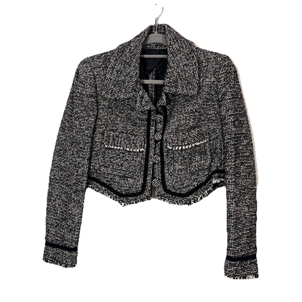 Philosophy Di Lorenzo Serafini Tweed Jacket Womens 8 Cropped Classy Old Money